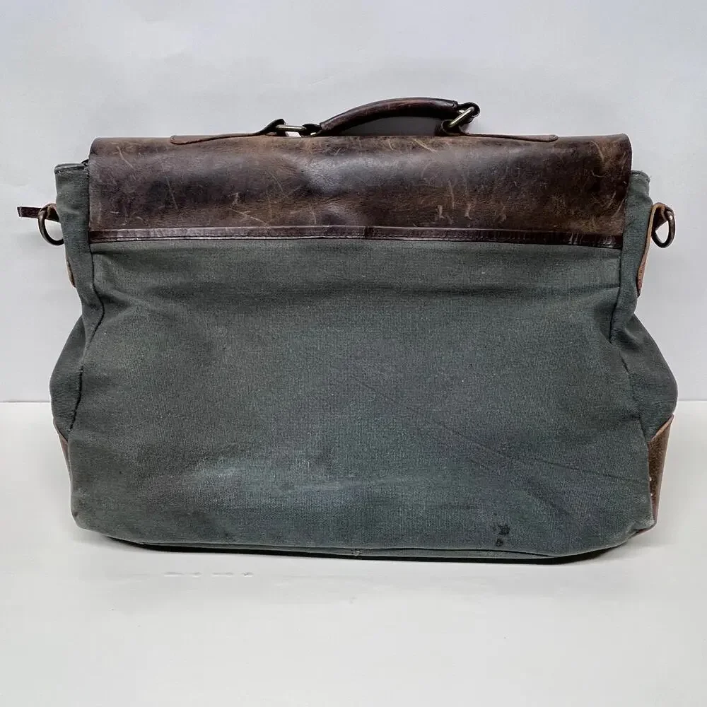 Devil Hunter Vintage Style Messenger Bag Briefcase Canvas and Leather